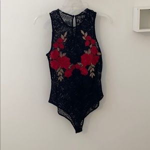 Black lace bodysuit